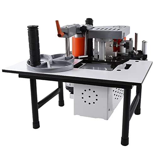 PreAsion 110V Woodworking Edge Banding Gluing Machine Woodworking Edge Banding Machine Edge Bander Double-Sided Glue Speed Adjustable Thickness PreAsion