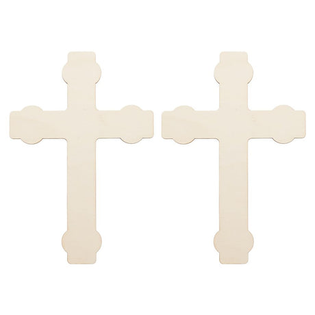 OLYCRAFT 2Pcs Unfinished Wood Pieces 6.6x9.8 Inch Cross Wood Pieces Cutout Unfinished Wood Undyed Wood Cross Slices Blank Wood Slices for DIY Crafts OLYCRAFT