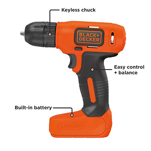 BLACK+DECKER 8V MAX Cordless Drill/Driver (BDCD8C) BLACK+DECKER
