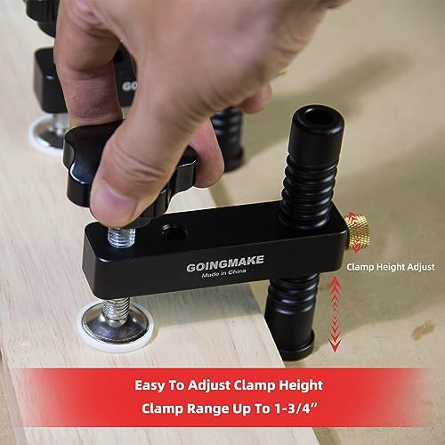 GOINGMAKE Bench Dog Clamp,3/4" Bench Dog Hole Clamps for Woodworking Tools All Metal MFT Clamp Fast Acting Hold Down Clamps with Protective Pads for goingmake