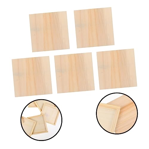 Operitacx 5pcs Blank Wooden Picture Frame Clay Pouring Panels Wooden Craft Shadow Boxes Personalized Photo Frame Brain Toy Children's Toys Unfinished Operitacx