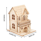 Toyvian 3pcs Christmas Led Light Wooden House with Battery, Unfinished Wooden Christmas Village Mini Houses Micro House Landscape Decors for Toyvian