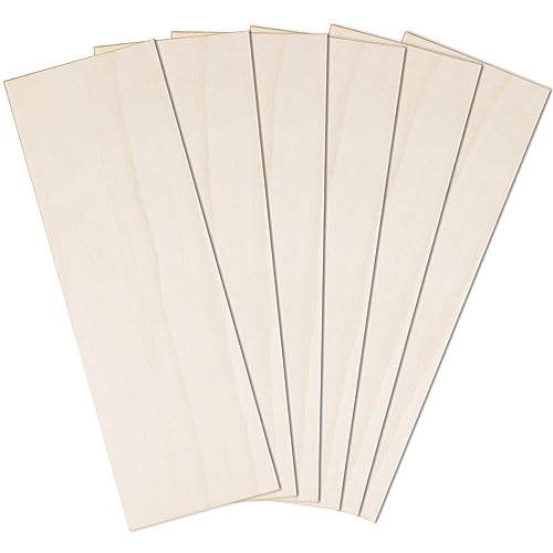 6 Pack Basswood Sheets for Crafts 12 x 4 x 1/8 Inch-3 mm Thick Unfinished Plywood Sheets Thin Craft Wood Sheets Boards for Drawing,Painting, Wood