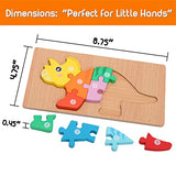 MONTESSORI MAMA Toddler Puzzles for Kids Ages 3-5 Dinosaur Puzzle 5-Pack, Montessori Toys for 3 Year Olds, Toddler Toys Age 2-4 Gifts for 3 Year Old Montessori Mama