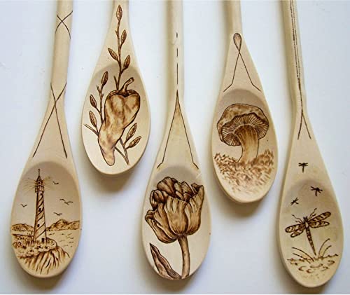 Kitchen Wooden Spoons Mixing Baking Serving Utensils Puppets 10 In - 12 Pack ROUNDSQUARE