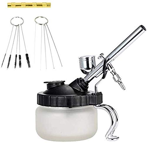 4 Set Airbrush Cleaning Kit Airbrush Cleaning Pot with Air Filter Mat and Holder,Nozzle Cleaning Needle,5pcs Brushes Set,5pcs Dredging Needles Kit Spedertool