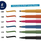 Faber-Castell Calligraphy Pitt Artist Pen Set - 6 Multi Colored Calligraphy Pens Faber-Castell