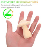COHEALI 10pcs Wooden Mushroom Wooden Peg Figures Wood Carved Mushrooms Unfinished Doll Balnk Mushroom Model Wood Peg People Toy for Kids Wood Toys COHEALI
