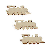 3 Choo-Choo Trains Unfinished Wooden Shapes Craft Cutouts DIY Unpainted 3D Plaques 4 Inches BestPysanky