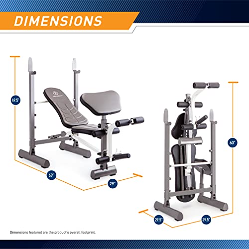 Marcy Folding Standard Weight Bench – Easy Storage MWB-20100, Incline - WoodArtSupply