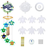 Wind Chimes Resin Molds Silicone Kit Bundle, Sea Turtle Epoxy Mold Wind Bell Silicone Moulds for Home Outdoor Indoor Decorations DIY Crafts KABAKE