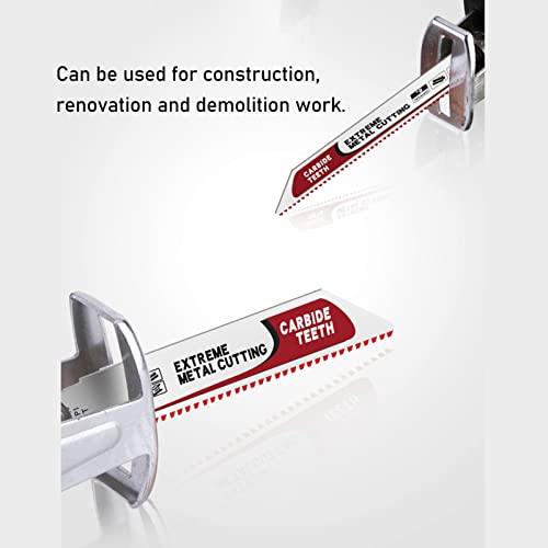 S955CHM Reciprocating Saw Blade, 152mm / 5.98in Tungsten Steel Alloy Sabre Saw Blade, for Cutting Cement, Metal, Wood, Plastic Fafeicy