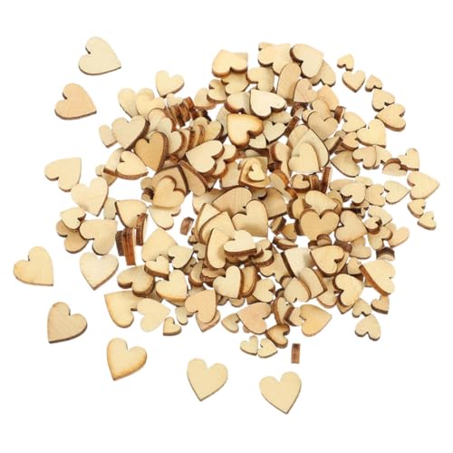 Yardenfun 400pcs Heart Shaped Wood Chips Wooden Craft Hearts Unfinished Wooden Cutout Valentines Day Ornaments Wedding Guest Book Decor Heart Sign - WoodArtSupply