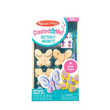 Melissa & Doug Created by Me! Wooden Butterfly Magnets Craft Kit (4 Designs, 4 Paints, Stickers, Glitter Glue) Melissa & Doug