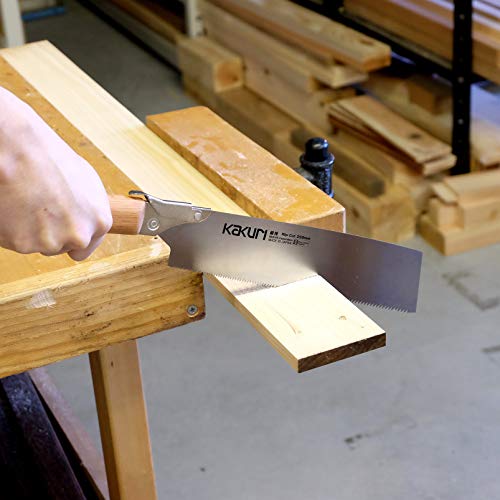 KAKURI Japanese Pull Saw Rip Cut 10 Inch, TATEBIKI Ripping Blade, Woodworking Japanese Hand Saw Kataba, Oil Finished Red Oak Handle, Made in JAPAN KAKURI