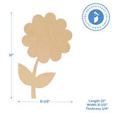 Wood Flower Cutouts, 12-inch x 6.5-inch, Pack of 3 Unfinished Wood Cutouts for Painting, Spring/Easter Craft, and Spring Décor, by Woodpeckers Woodpeckers