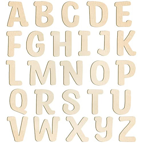 She Love 6 inch Wooden Letters 26Pcs Wooden Alphabet Letter for Crafts Unfinished Wood Letters for Home Wall Decor Kids Arts Painting DIY Learning She Love