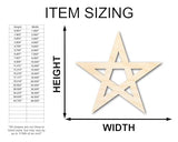 Unfinished Wood Pentagram Shape | Craft Cutout | up to 36" DIY 10" / 1/4" 24 Hour Crafts