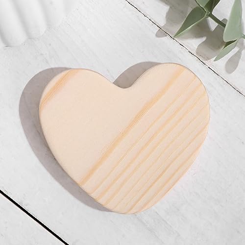 DIY Craft Kit: 10 Heart-Shaped Unfinished Wood Crafts - Creative Painting Set for Handmade Decor and Woodwork - Natural Unpainted Wood Heart Blanks