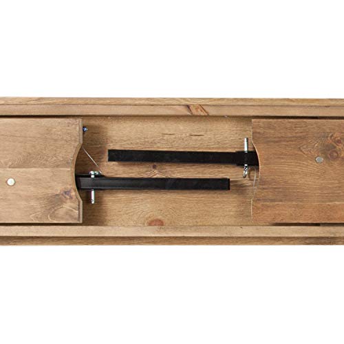 Flash Furniture Hercules Commercial Grade Farmhouse 3 Leg Bench - Solid Pine Foldable Bench with Seating for 4 - 8'x12" - Antique Rustic Flash Furniture