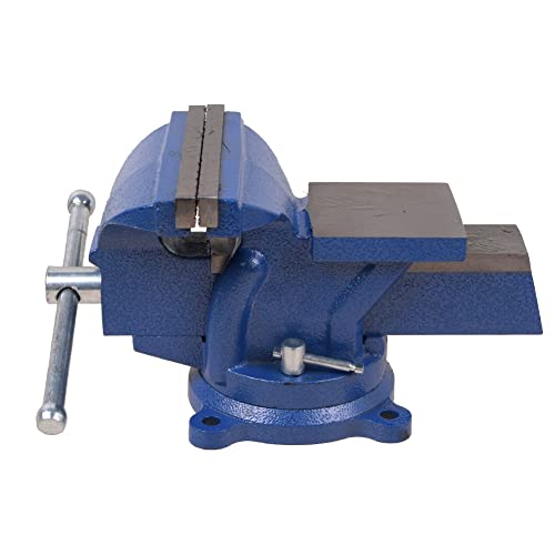 6" Heavy Duty Bench Vise, Pipe Vise Bench Vices with Anvil Swivel Table Top Clamp Locking Base, Double Swivel Rotating Vise Head& Body Rotates sanheshun