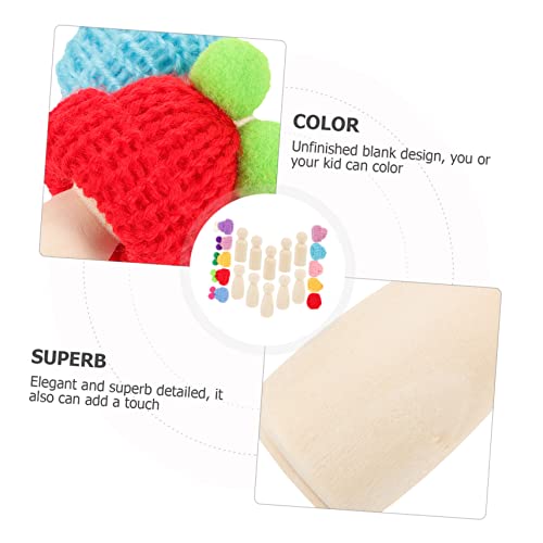 Gogogmee 1 Set Painted Puppet Toys Unfinished Wood Figure Montessori peg Dolls Blank Dolls Craft Blank Family Figures peg Doll Painting Craft peg Gogogmee