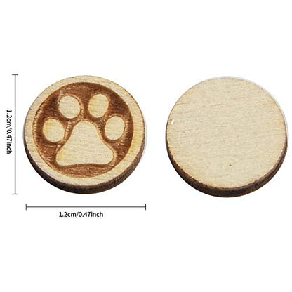 60 Pcs Mini Wood Stud Earring Blanks Laser Cut Craft Wood Shapes (Paw Print) - WoodArtSupply