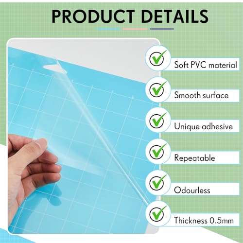 Soaoo 11 Pcs Cutting Mat Variety for Crafts Machine 12'' x 12'', 24'' x 12'' Gridded Quilting Cut Mats Strong Standard Light Adhesive Cutting Mats Soaoo