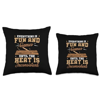 Pyrographer Artist & Woodburner Apparel For Men Woodburning The Heat is Inconsistent Funny Pyrography Throw Pillow, 18x18, Multicolor - WoodArtSupply