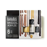 Liquitex BASICS Acrylic Paint Set, 6 x 22ml (0.74-oz) Tube Paint Set, Metallic & Iridescent Liquitex