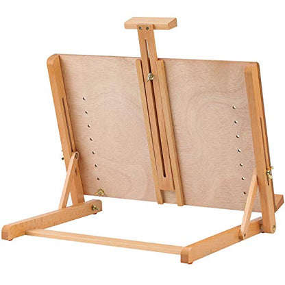 MEEDEN Large Drawing Board Easel, Solid Beech Wooden Tabletop H-Frame Adjustable Easel Artist Drawing & Sketching Board for Artists, Teens &