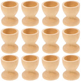 Amosfun 12PCS Wooden Egg Cup Holders Stands DIY Blank Unfinished Wooden Egg Stands Holders 1.1" x 1.3" Amosfun
