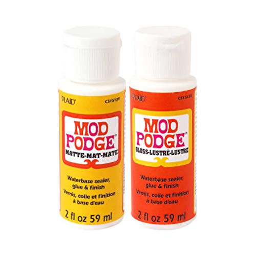 Krafty Kit Mod Podge Bundle: 2oz Gloss and 2oz Matte Water-Based Glue, Sealer & Finish Krafty Kits