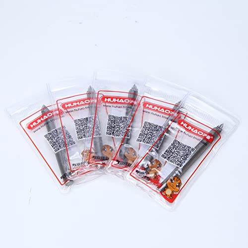 HUHAO 5PCS 60 Degree Router Bits CNC Engraving Router Bit 3D Pyramid Stone Engraving Bits Carving V Bit with 1/4 Shank Router Bit for Stone HUHAO