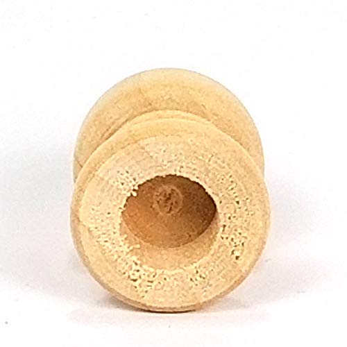 Mylittlewoodshop Package of 6 - Finial Dowel Cap - 1-1/16 Tall by 3/4 inch Wide with 3/8 Hole Unfinished Wood (WW-DC8043) Unique Wood Shapes