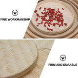 VOSAREA 4pcs Bamboo Woven Storage Plate Serving Tray Arts and Crafts Organizer Bamboo Weaving Art Painting Hanging Ornament VOSAREA