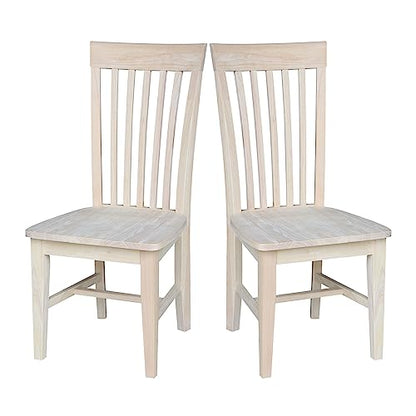 International Concepts C-465 Pair of Tall Mission Chairs, Wood, Unfinished