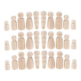 Anneome 50pcs Peg Dolls Unfinished Family Kids Dolls Kids Paint Toys Kids Toys Wood Peg People Wood Manikin for Anneome