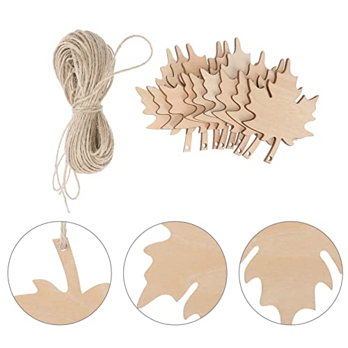 Milisten 21pcs Maple Leaf Wooden Ornaments Thanksgiving Wood Cutouts Unfinished Blank Hanging Leaf Wood Slices for Christmas Thanksgiving DIY Craft