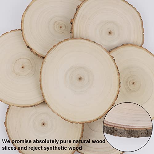 Sancodee 8 Pcs Large Unfinished Wood Slices, 7-8 Inches Wood Slabs for Centerpieces Natural Wooden Circle, DIY Wood Centerpieces for Tables Wedding - WoodArtSupply