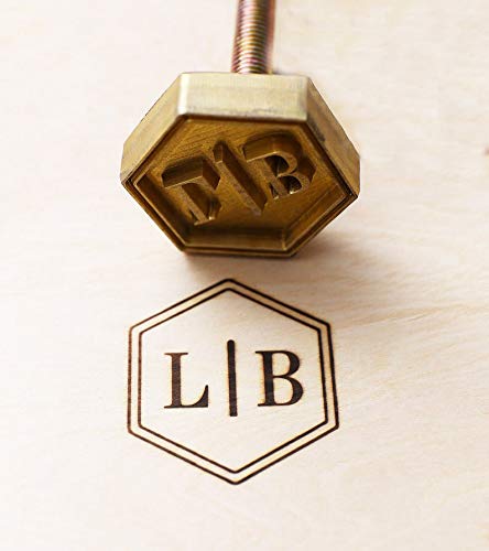 Customisable Wood & Leather Branding Iron with Handle - Ideal for BBQ and Crafting - WoodArtSupply