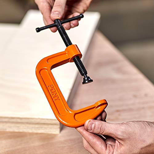 Pony Jorgensen 2630 3-Inch C-Clamp, Orange - WoodArtSupply