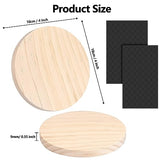 32Pcs Unfinished Wood Coasters, 4" Round Wooden Coasters with Non-Slip Dot Sticker for Drinks, 9mm Thick Blank Wood Coasters Bulk for DIY Crafts Adrattnay