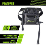 AWP Handyman Tool Apron 6 pockets and Loops for Tool Organization | Black & Gray | Fits up to 50" Waist Size AWP