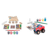 Melissa & Doug Created by Me! Paint & Decorate Your Own Wooden Vehicles Craft Kit For Kids 2 Pack – Monster Truck, Train Melissa & Doug