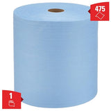 WypAll Power Clean X80 Heavy Duty Cloths (41043), Extended Use Cloths Jumbo Roll, Blue, 475 Sheets / Roll; 1 Roll / Case,8347 Wypall