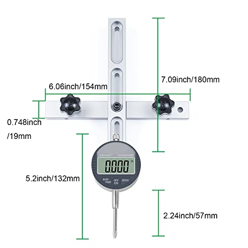HDLNKAK Table Saw Digital Dial Indicator Gauge, for Aligning and Calibrating Work Shop Machinery Like Table Saws, Band Saws and Drill Presses HDLNKAK