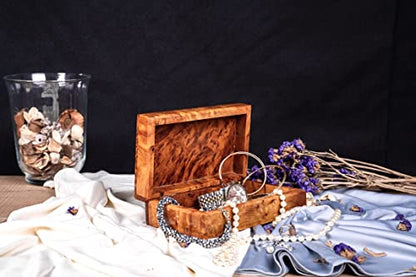 BAZAARDI Hand Carved Wooden Multipurpose Keepsake Jewelry Decorative Art Box Storage Organizer (Large wood Box,Antique) (Medium)