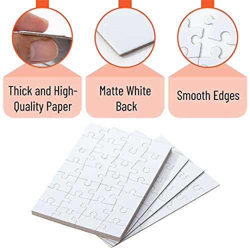 Mr. Pen- Blank Puzzle, 8 Pack, 28 Pieces/Pack, 5.5 x 8.1 Inches, White, Blank Puzzles to Draw on, White Puzzle, All White Puzzle, Blank Puzzle Pieces - WoodArtSupply