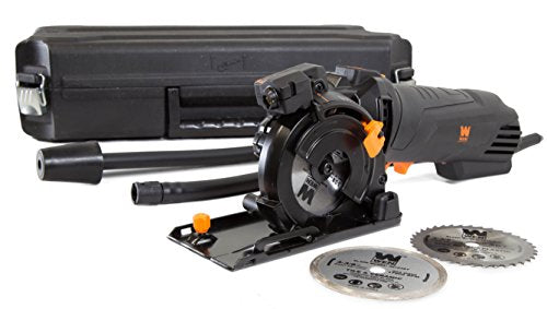 WEN 4.2-Amp 3-3/8-Inch Plunge Cut Compact Circular Saw with Laser, Carrying Case, and Three Blades (36704) WEN